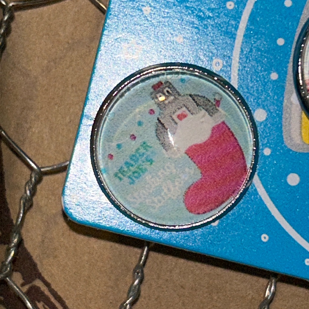 Trader Joe’s Button 18mm Robot In A Holiday Stocking